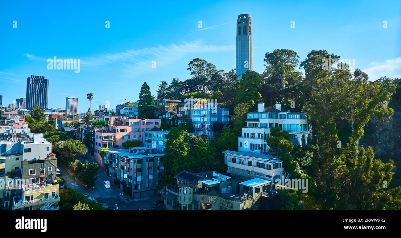Aerial telegraph hill coit hi-res stock photography and images - Alamy