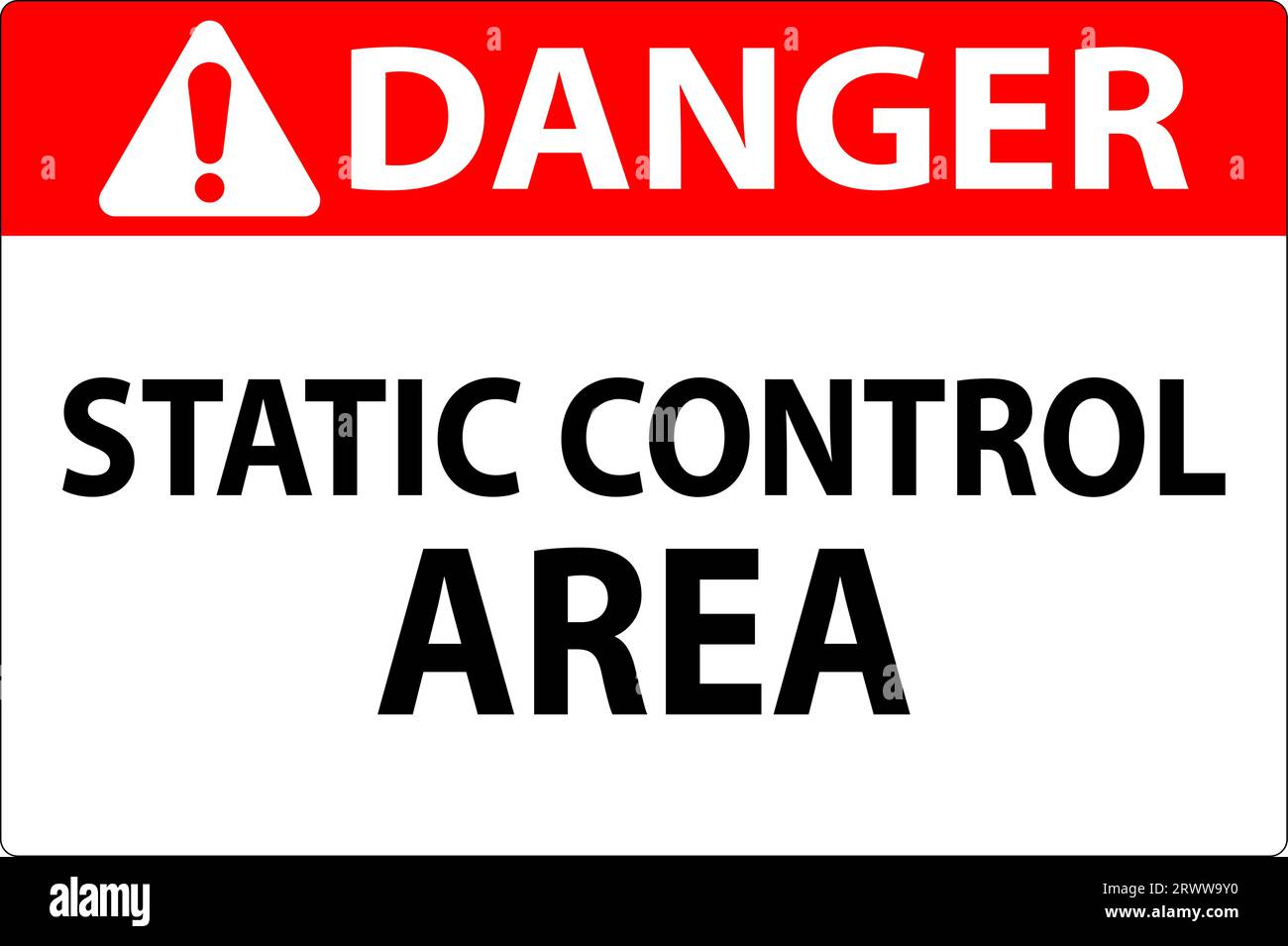 Danger Sign Static Control Area Stock Vector Image & Art - Alamy
