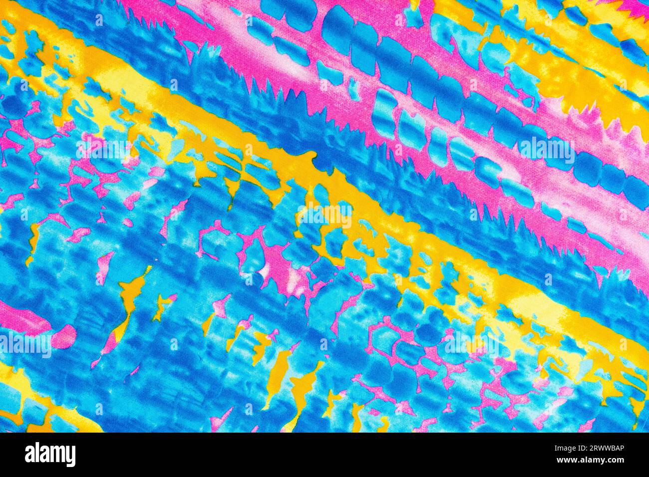 Yellow Dye Fabric. Acrylic Plastic. Watercolor Paint. Vintage Spiral Pattern. Multi Abstract Art