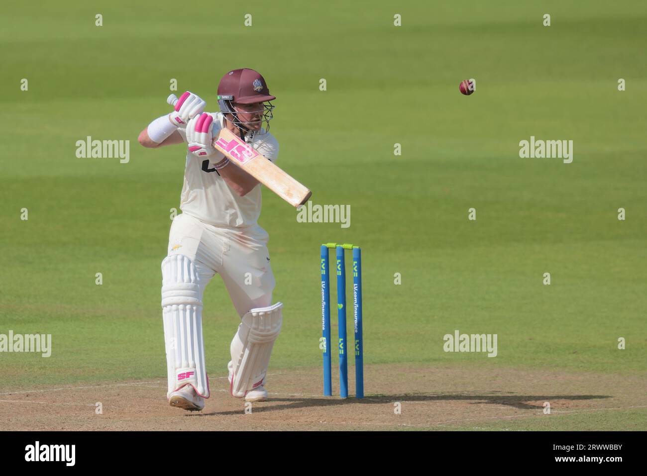 London, UK. 21st Sep, 2023. Surrey's Rory Burns batting as Surrey take on Northamptonshire in the County Championship at the Kia Oval, day three. Credit: David Rowe/Alamy Live News Stock Photo