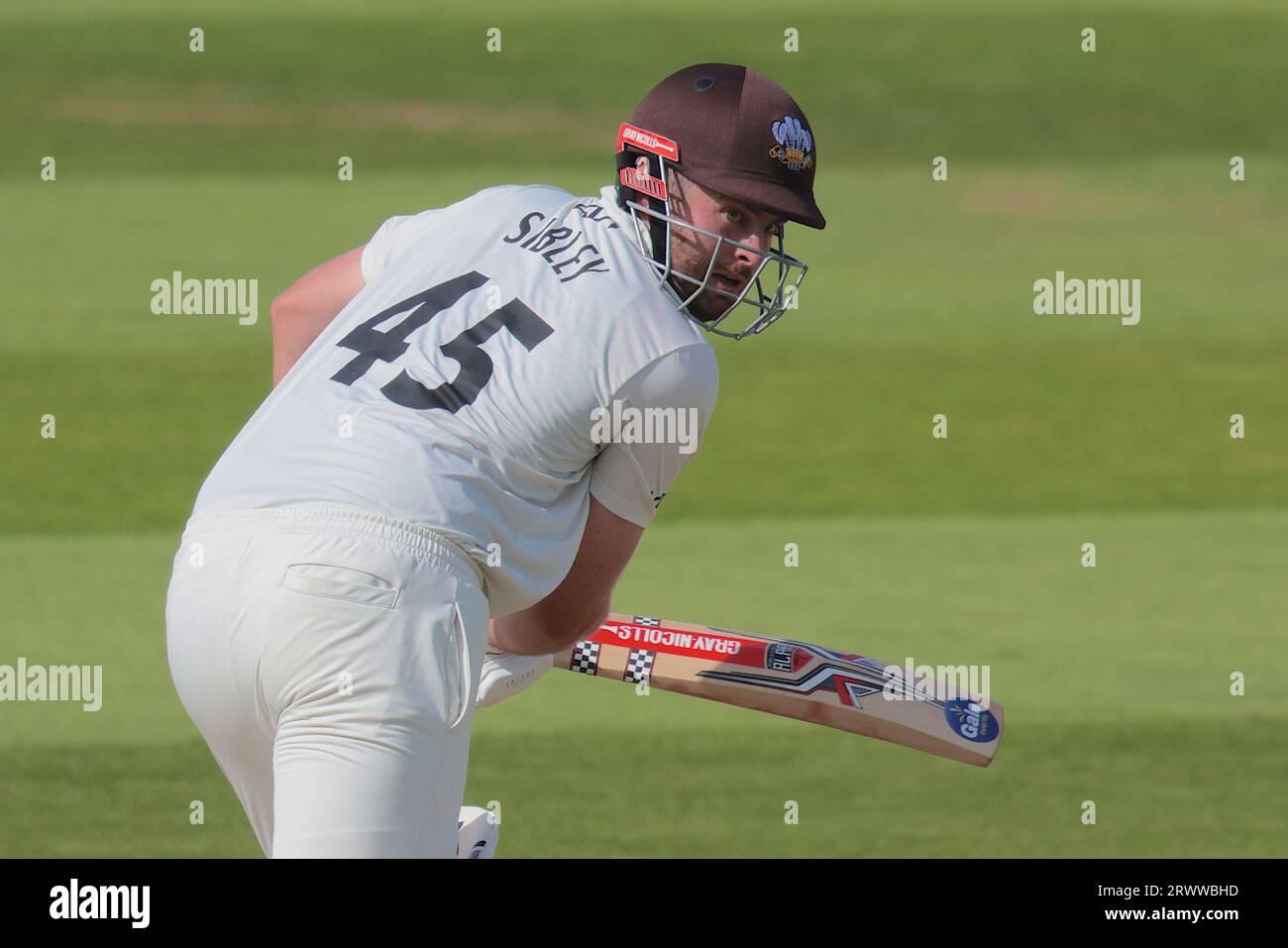 London, UK. 21st Sep, 2023. Surrey's Dom Sibley batting as Surrey take on Northamptonshire in the County Championship at the Kia Oval, day three. Credit: David Rowe/Alamy Live News Stock Photo