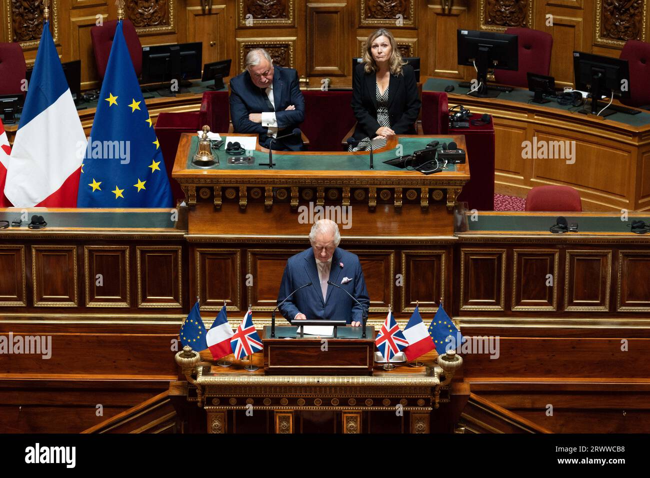 Britain King Charles III addresses Senators and members of the National ...
