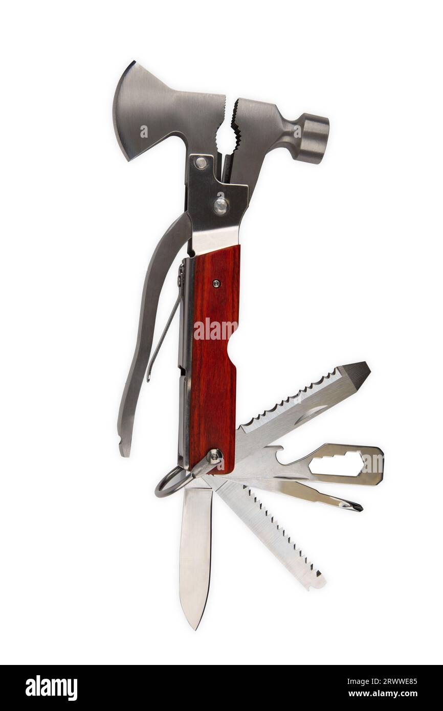Multifunctional Tool isolated on white background. Stock Photo