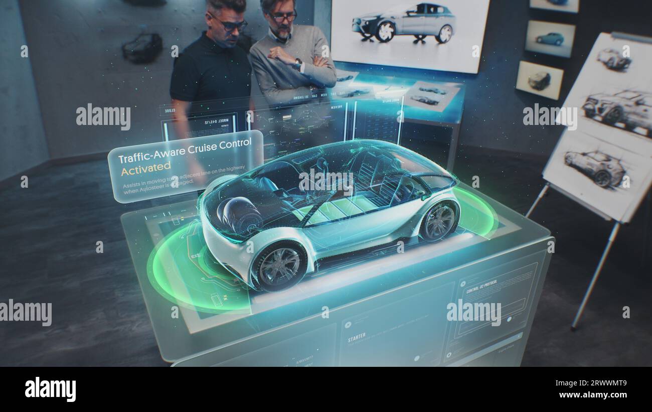 Premium AI Image  Diagnostic Auto in HUD style Scan Automobile in 3D  visualisation hologram