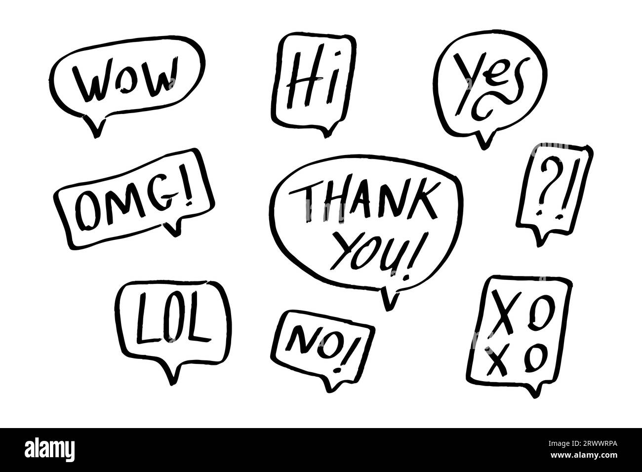 Hey You Speech Bubble Hand Drawn: vector de stock (libre de