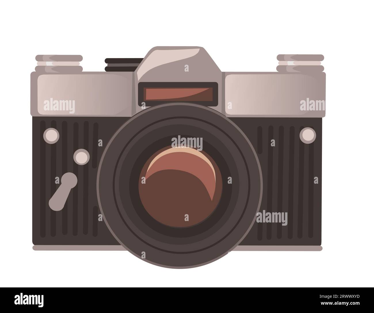 Retro vintage camera vector illustration isolated on white background ...