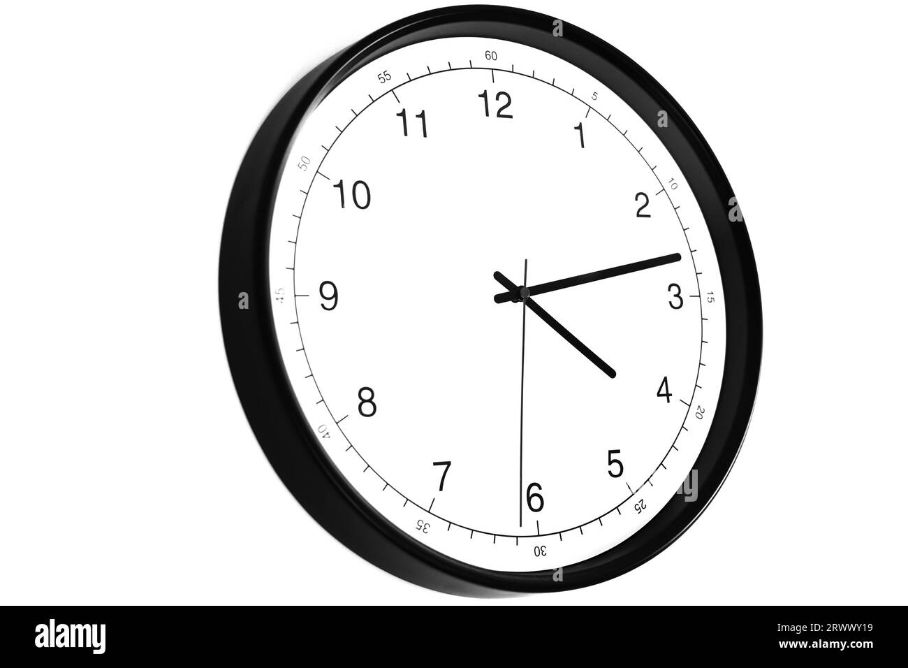 Plain white wall clock Black and White Stock Photos & Images - Alamy