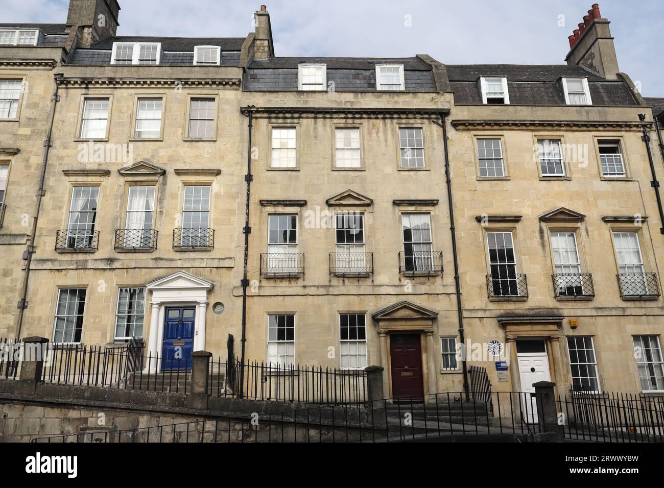 Belvedere Buildings along Lansdown Road in Bath, England UK