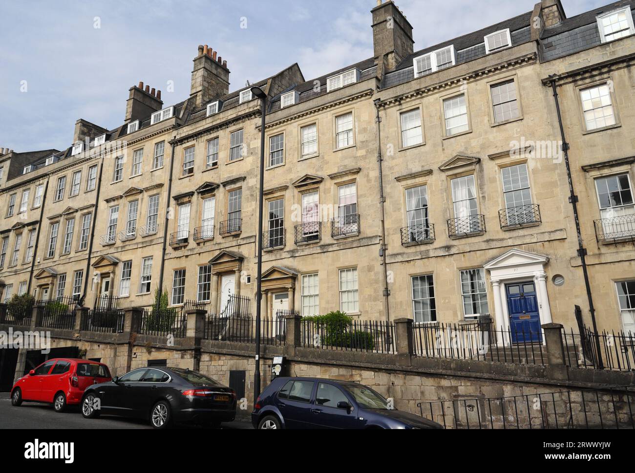 Belvedere Buildings houses along Lansdown Road in Bath