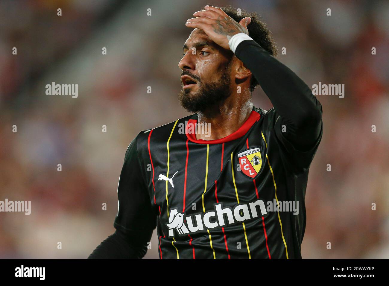 Lens, France. 27th May, 2023. Angelo Fulgini (20) of RC Lens pictured  during a soccer game between t Racing Club de Lens and AC Ajaccio, on the  37th matchday of the 2022-2023