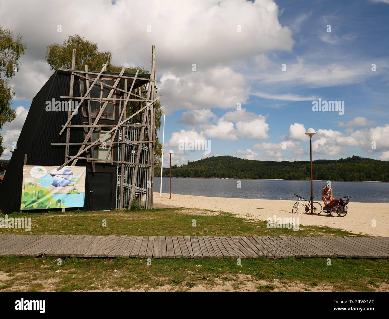 Plage de Broussas, Lac de Vassiviere, Limousin, France Stock Photo