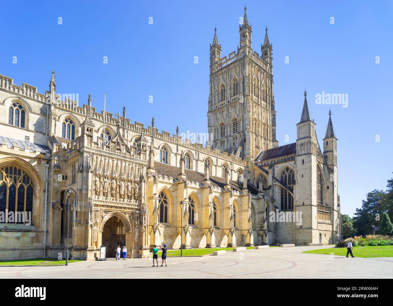 Gloucester cathedral or Cathedral Church of St Peter and the Holy and Indivisible Trinity Gloucester Gloucestershire England UK GB Europe Stock Photo