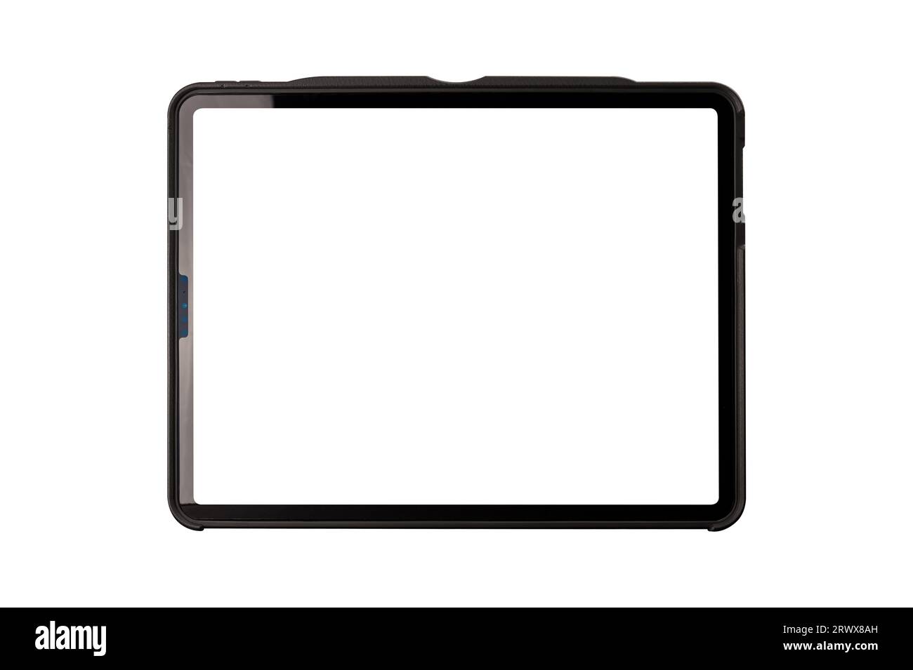 Tablet with blank screen isolated on white background. Stock Photo