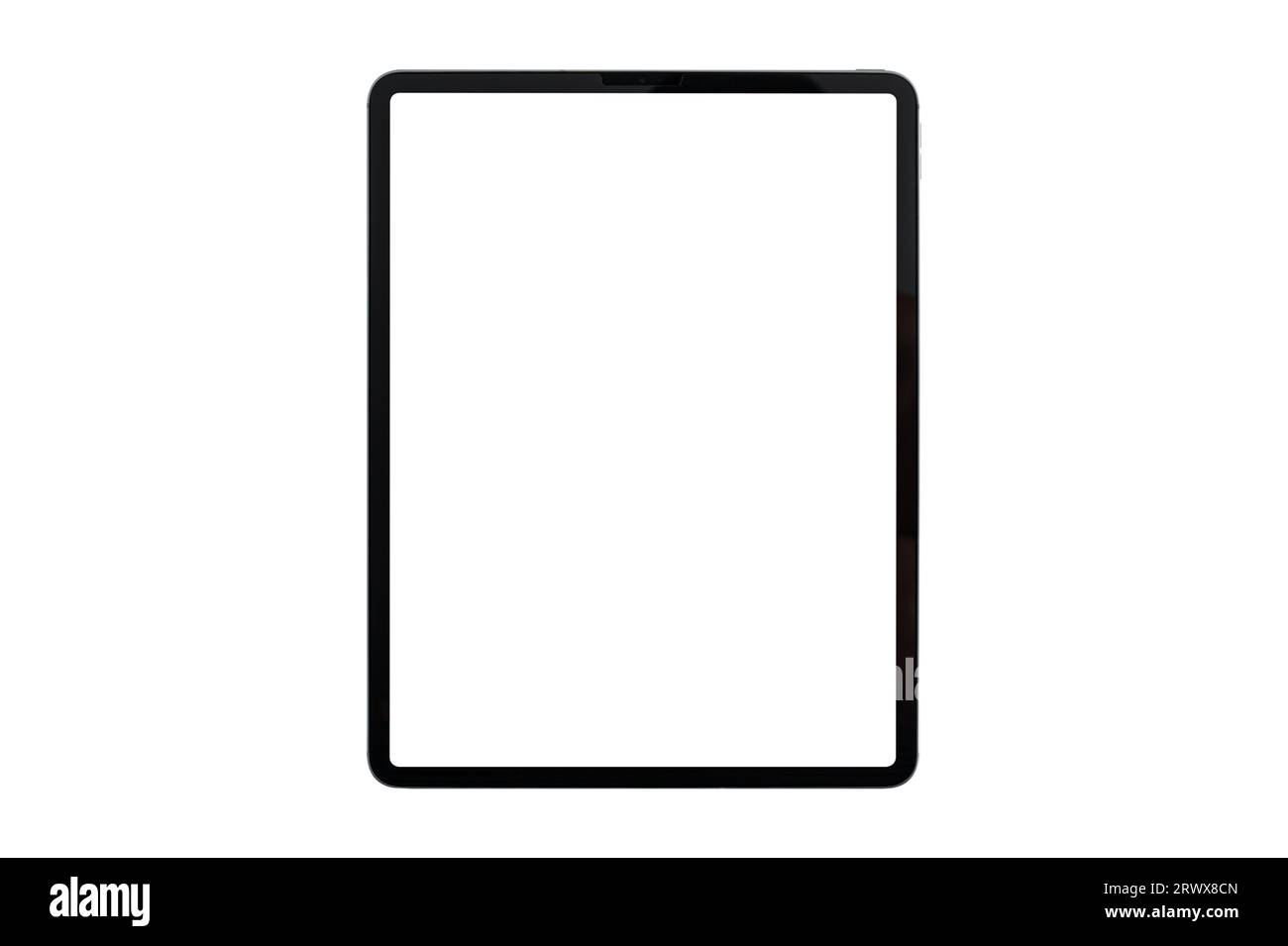 Tablet with blank screen isolated on white background. Stock Photo