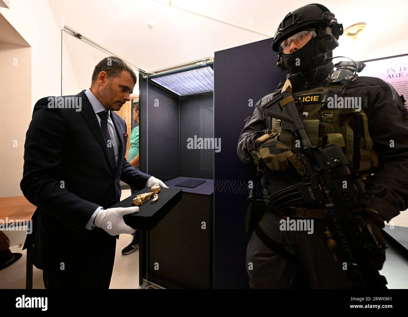 Prague, Czech Republic. 21st Sep, 2023. Instalation of original of a socalled puppet from the