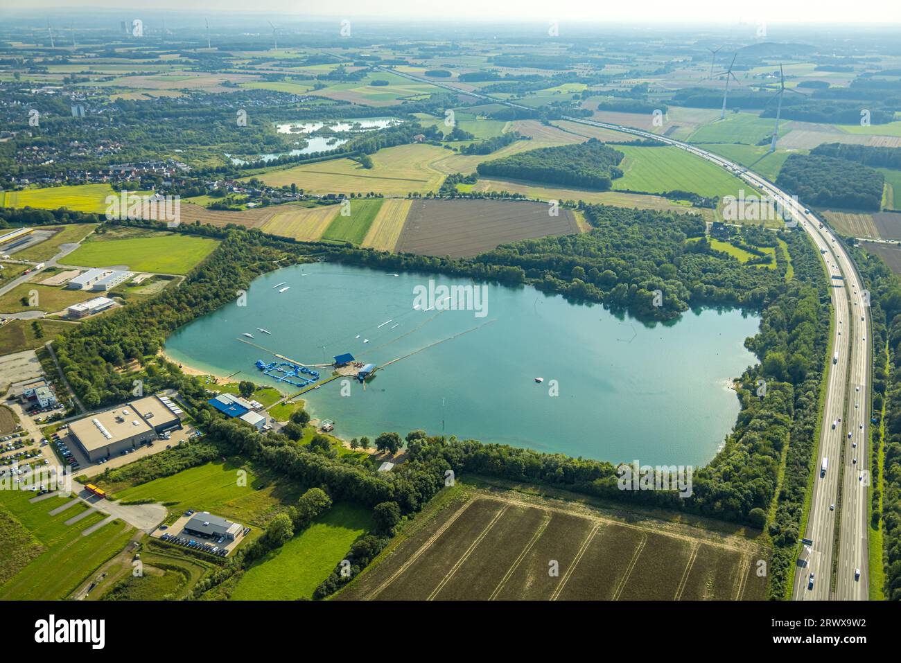 Tuttenbrocksee with twincable beckum water ski facility in the lake hi