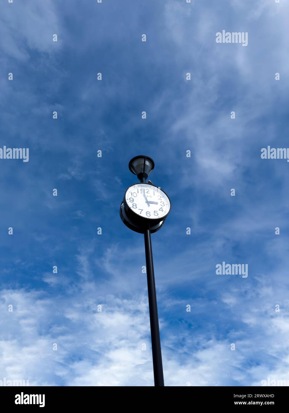 City Park Clock Sky With Clouds Stock Photo Alamy