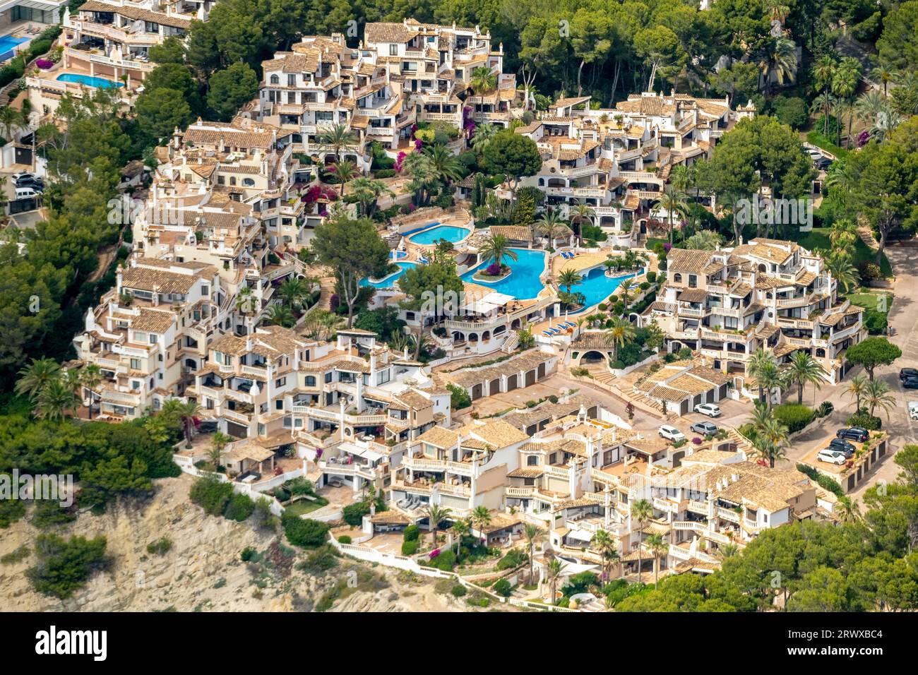 Aerial view, Club Monte de Oro, residential complex with swimming pool