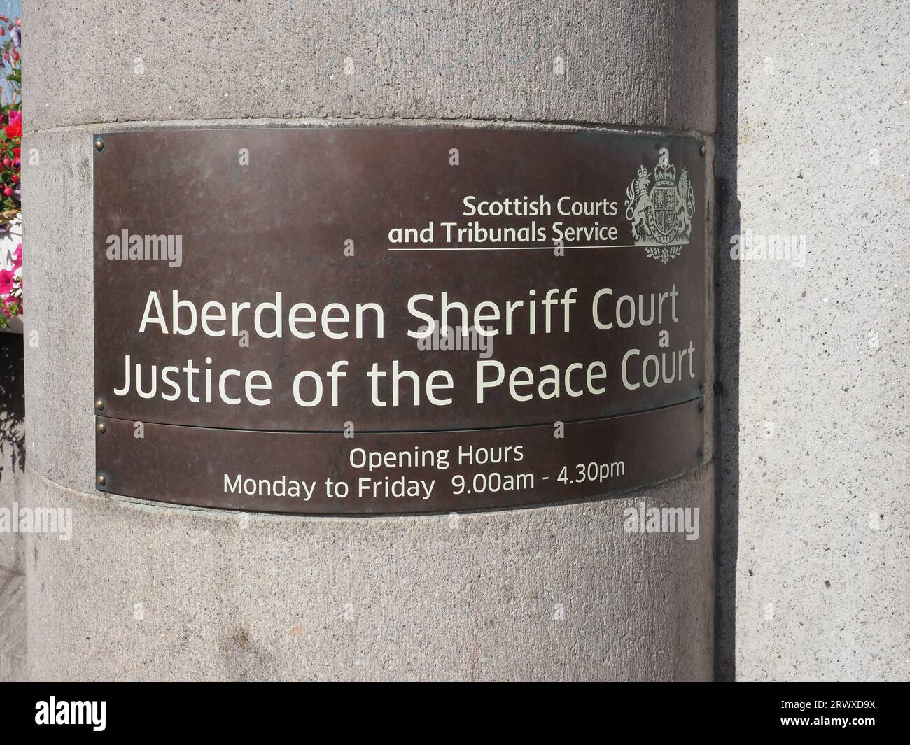 ABERDEEN, UK SEPTEMBER 14, 2023 Aberdeen Sheriff Court Justice of