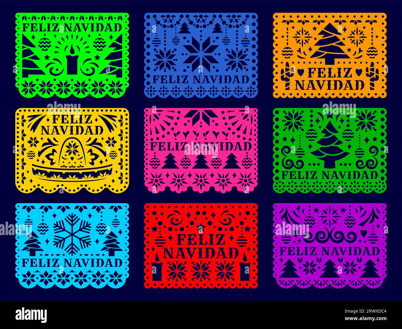 Christmas tree papel picado hi-res stock photography and images - Alamy