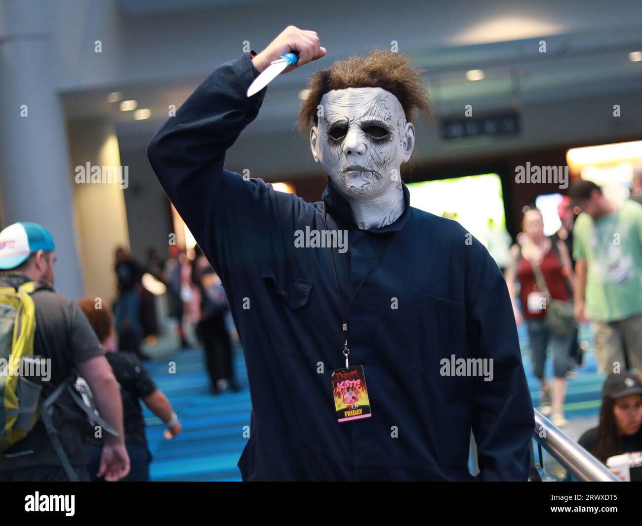 Cosplayers dressed as Michael Myers attends the ‘Fan Expo Canada’ at Metro Toronto Convention