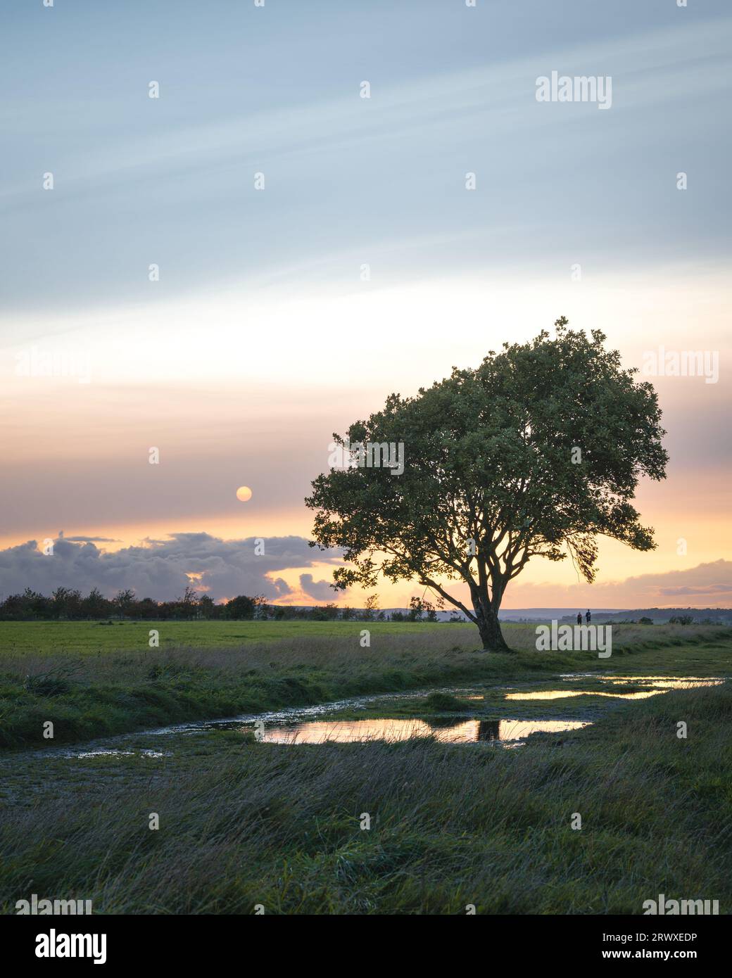 Sunset viewed from the edge of Consett, County Durham. Fawcett park