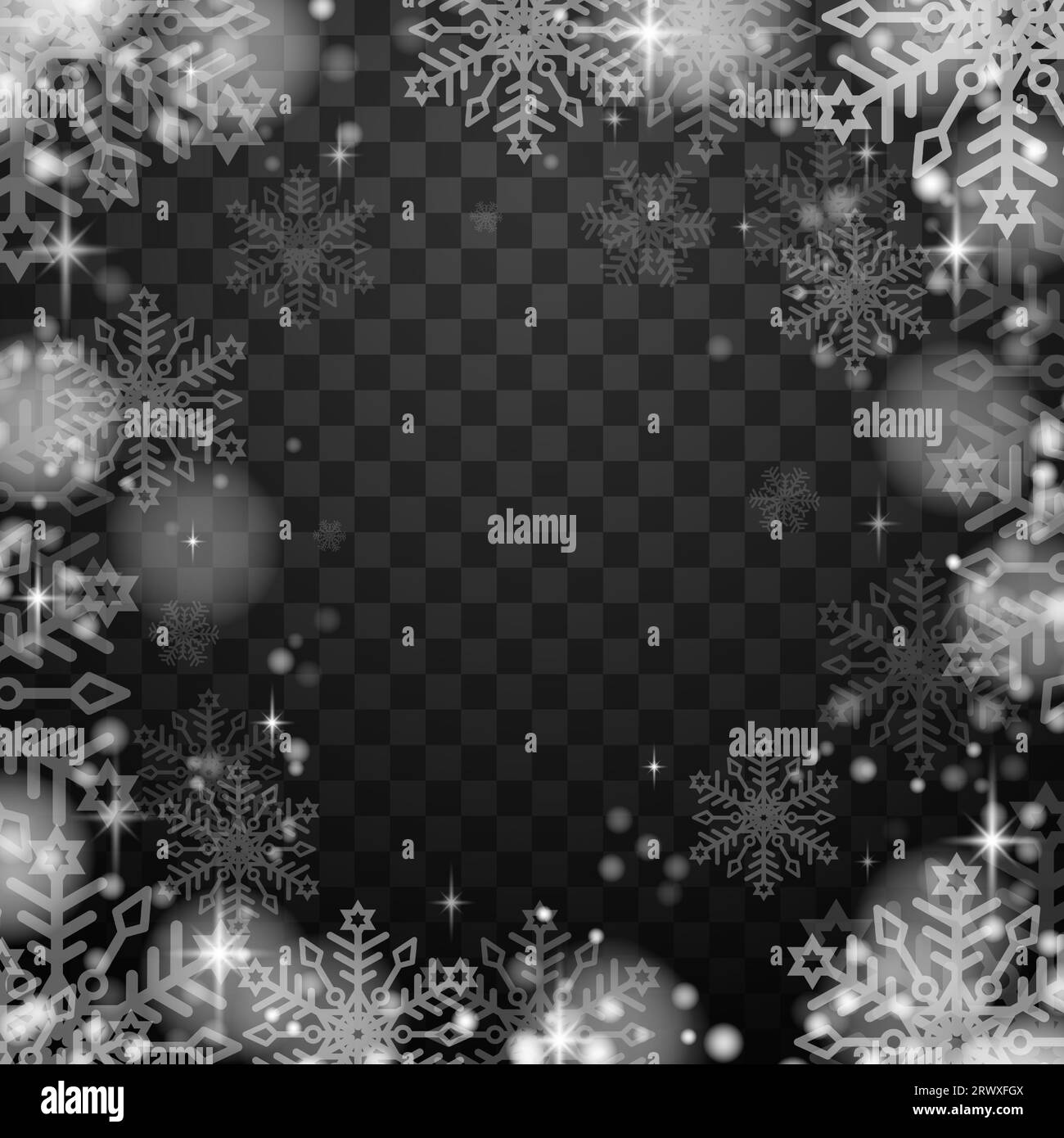 A magical Christmas background of snowflakes and sparkles. Falling ...