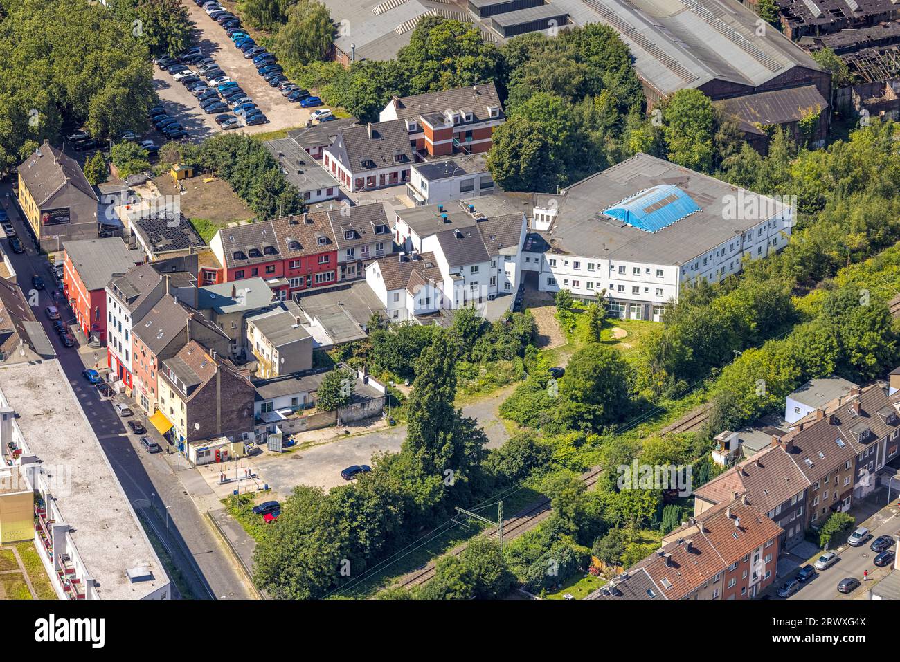 Aerial view, red light district Im Winkel, Eierberg, Laufhaus Bochum,  Kruppwerke, Bochum, Ruhr area, North Rhine-Westphalia, Germany, Bordell,  DE, Egg Stock Photo - Alamy