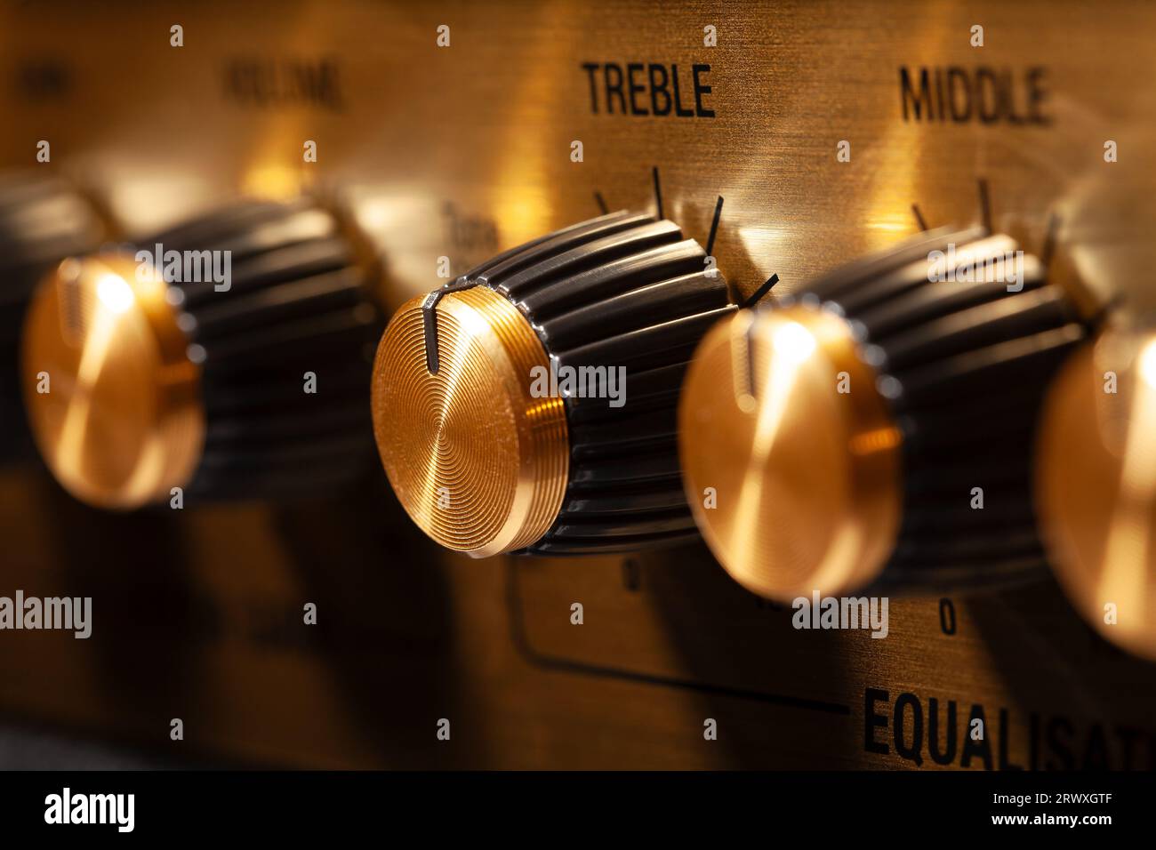 guitar amp equalizer treble control knob Stock Photo Alamy