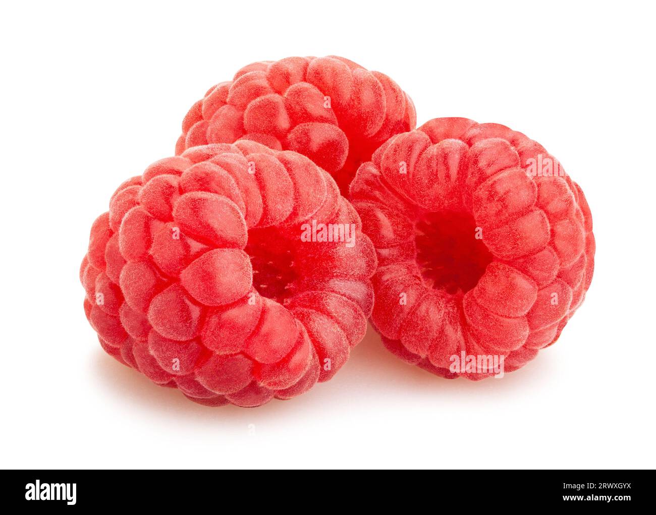 raspberry path isolated on white Stock Photo