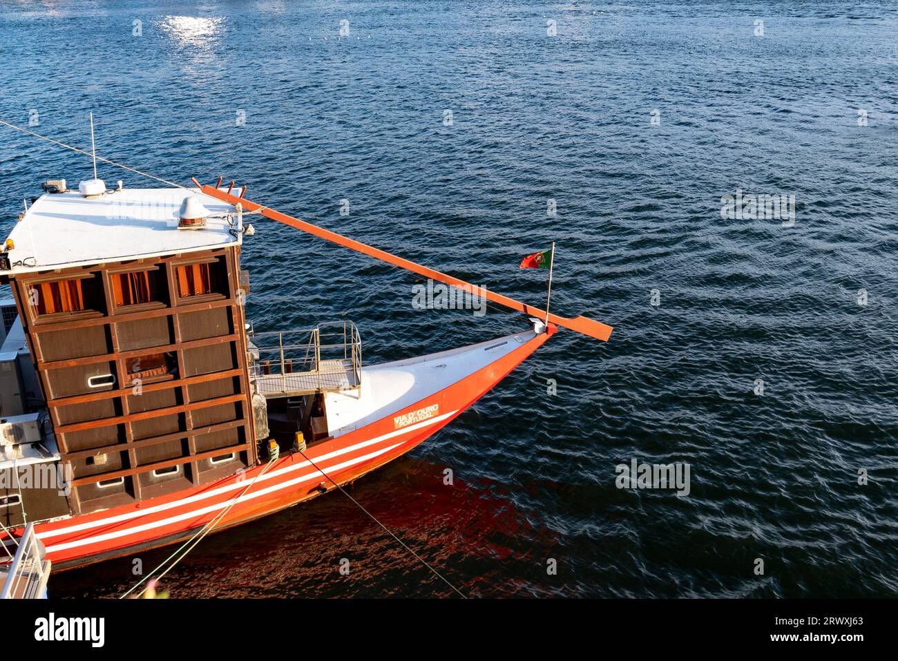 Fishing boat at dock, Porto, Portugal Stock Photo