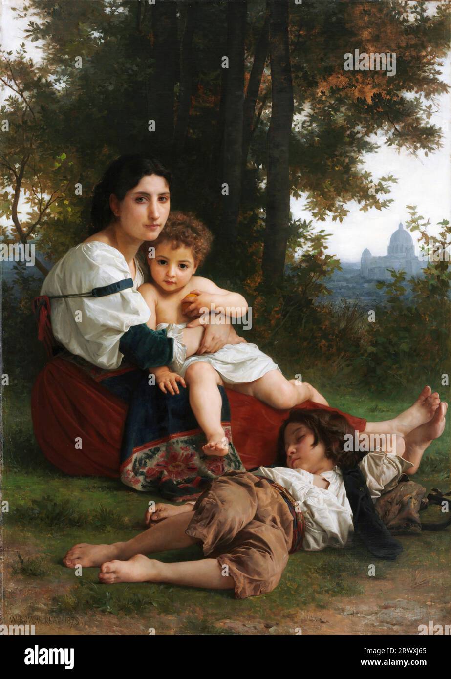 Rest by William-Adolphe Bouguereau (1825-1905), oil on fabric, 1879 Stock Photo