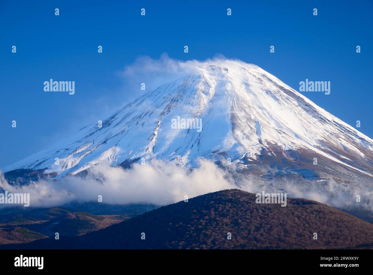 Mt. Fuji after rain in Yamanashi Prefecture Stock Photo