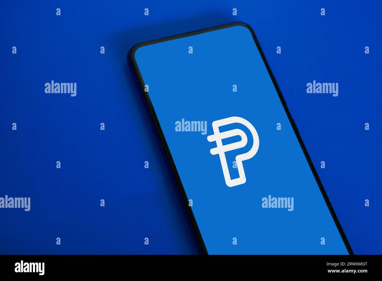 Buenos Aires, Argentina; 08-11-2023: the logo of PYUSD on a smartphone. PayPal has launched his new Dollar Stablecoin. Stock Photo