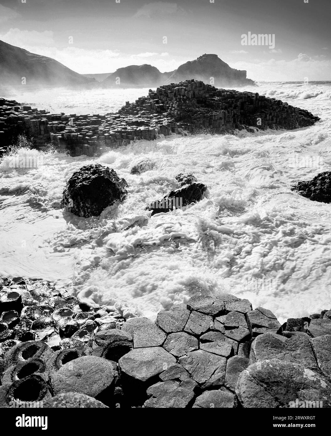 Stormy weather at the UNESCO World Heritage Site, Giant's Causeway