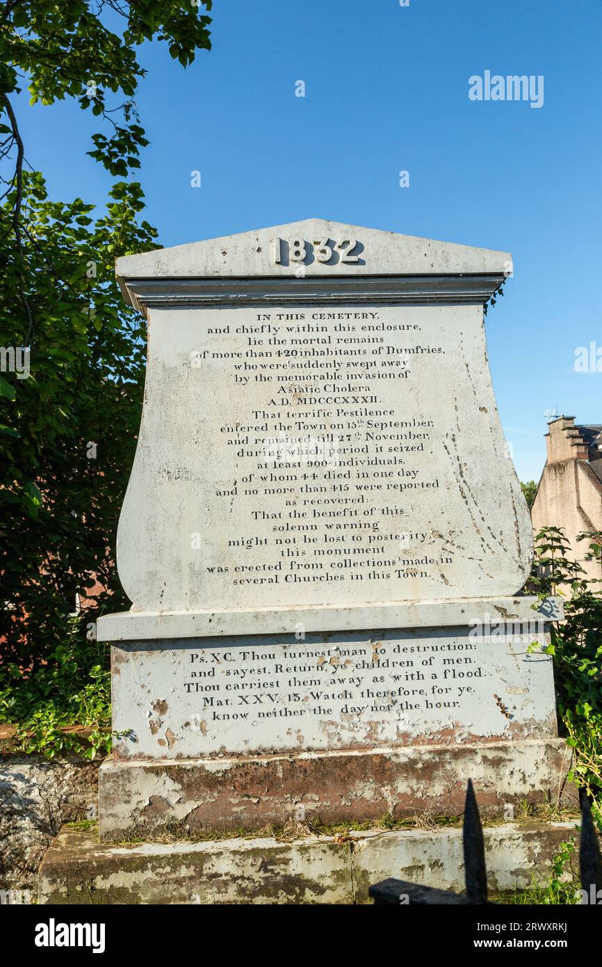 A memorial in St Michael's church yard commemorates the victims of the cholera epidemics of 1832 and 1848 Stock Photo