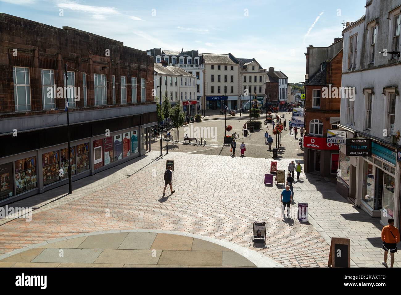 Dumfries pedestrianised Town Centre, Scotland Stock Photo Alamy