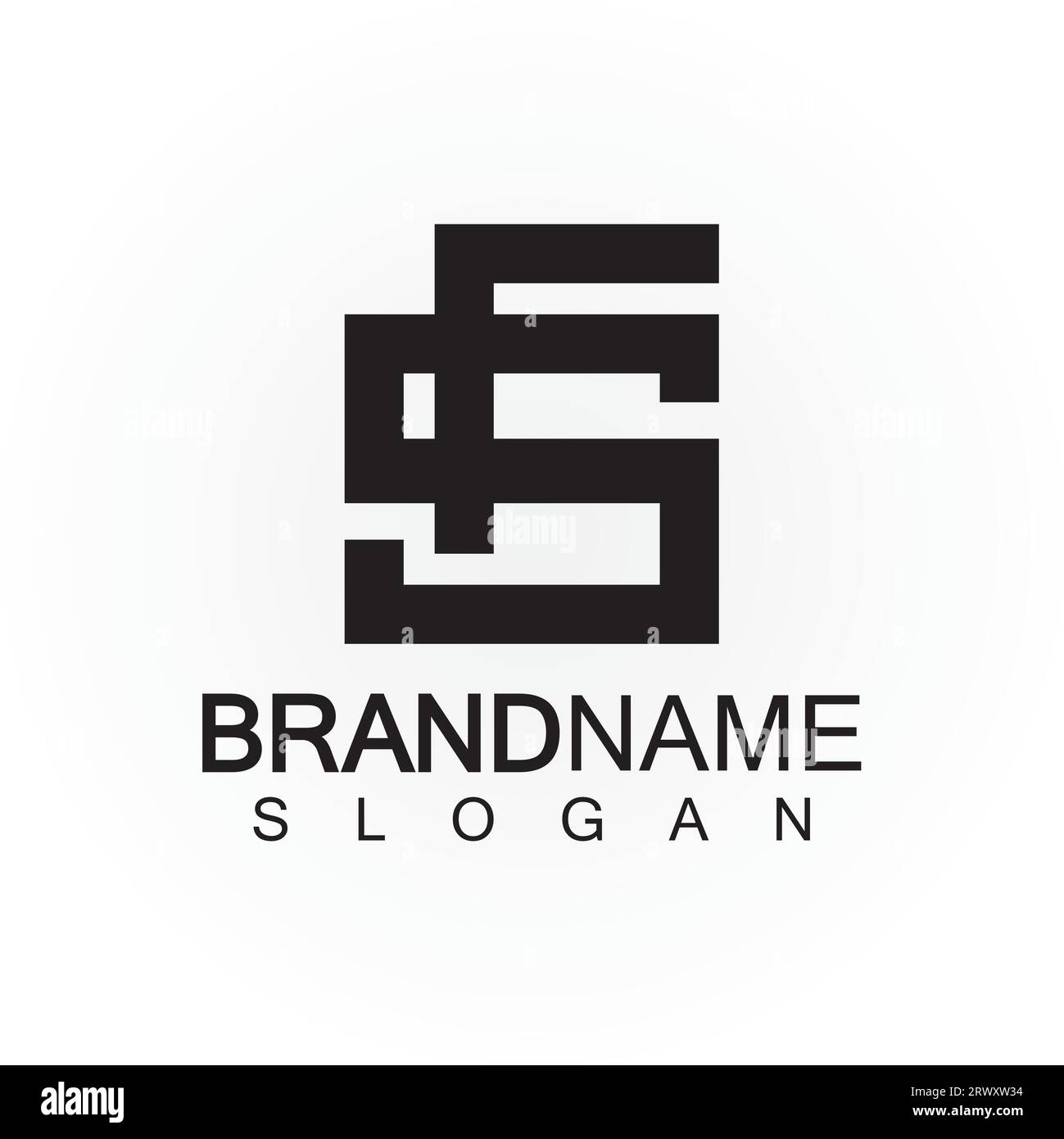 Alphabet letters monogram logo FS elegant and Professional black color ...