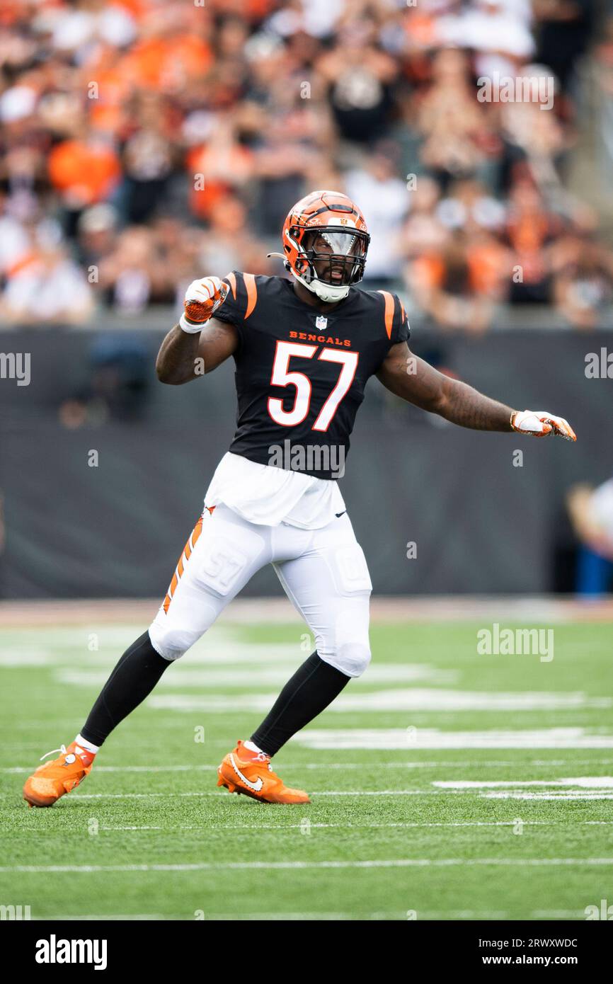 Cincinnati Bengals linebacker Germaine Pratt (57) looks on after an NFL  football game against the Jacksonville Jaguars, Thursday, Sept. 30, 2021,  in Cincinnati. (AP Photo/Emilee Chinn Stock Photo - Alamy