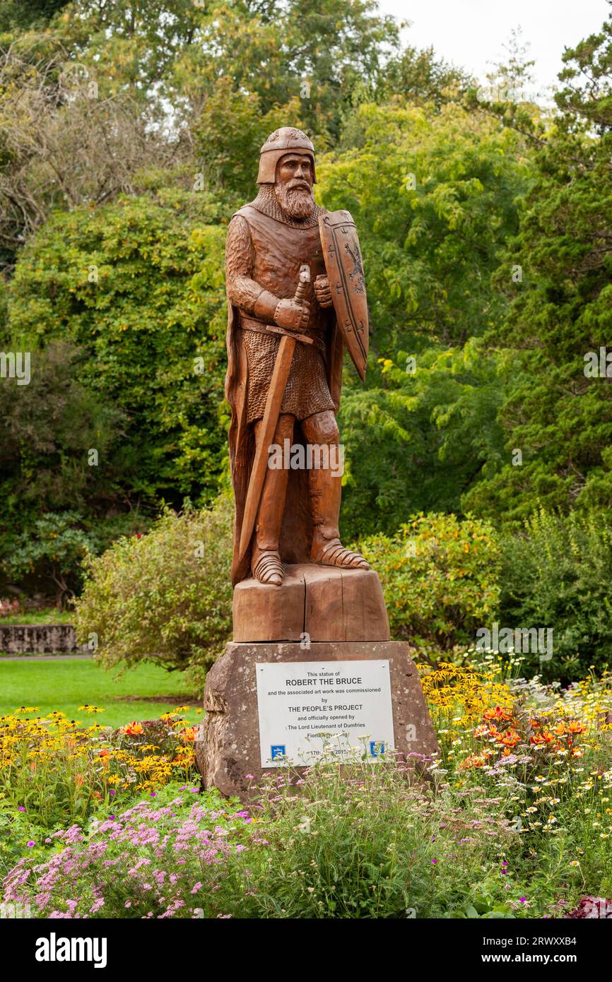 Robert the Bruce statue in Castledykes Park Dumfries, Scotland Stock