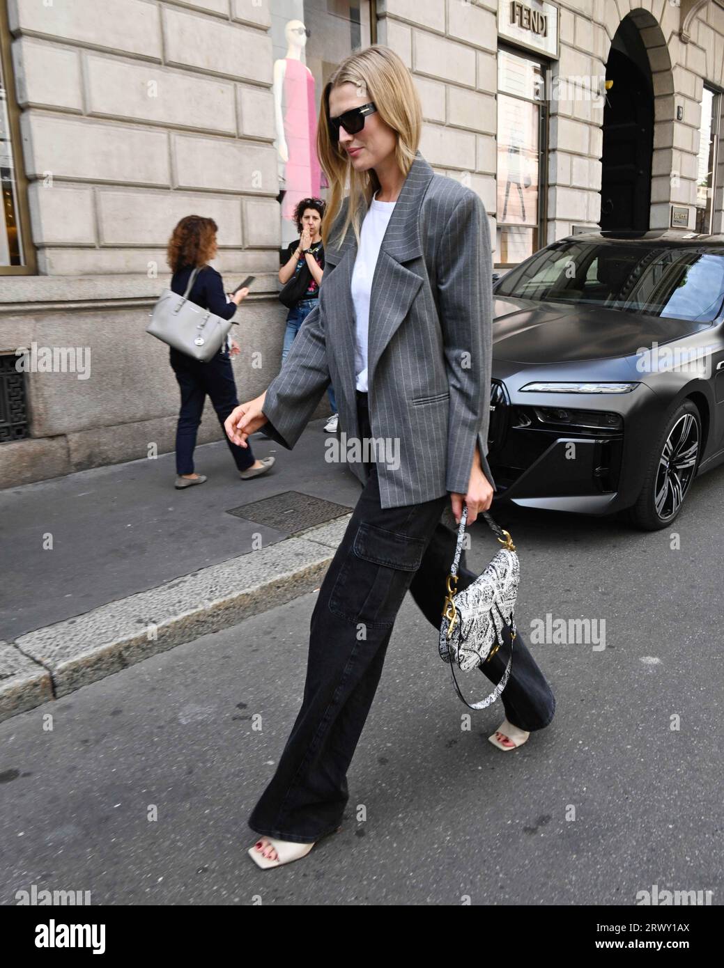 Milan, Italy. 21st Sep, 2023. Milan, Street Style During Milan Fashion