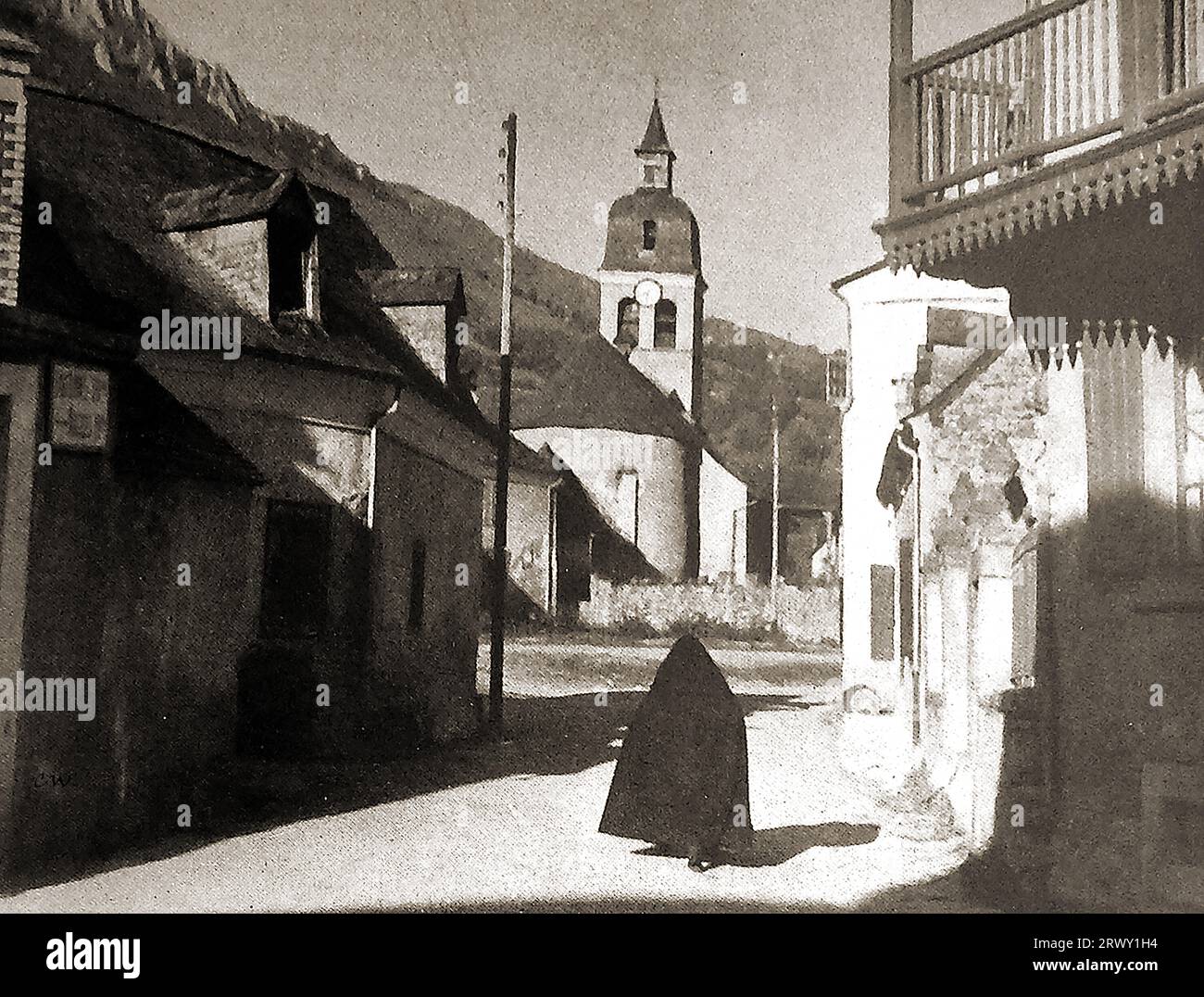 France 1939- A scene in the village of Arrans Stock Photo