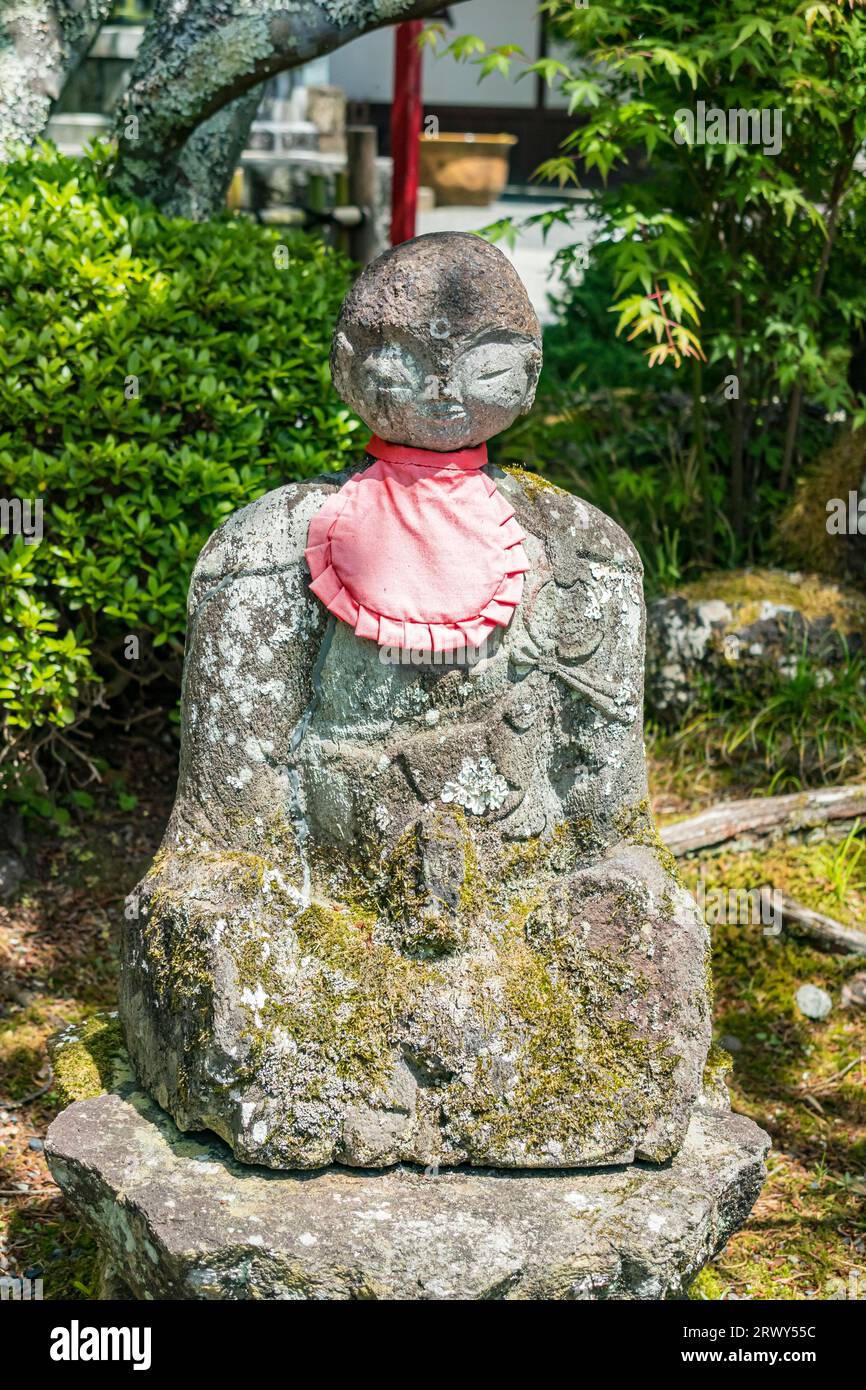 Unique Jizo statues scattered throughout the Izu Shuzenji temple