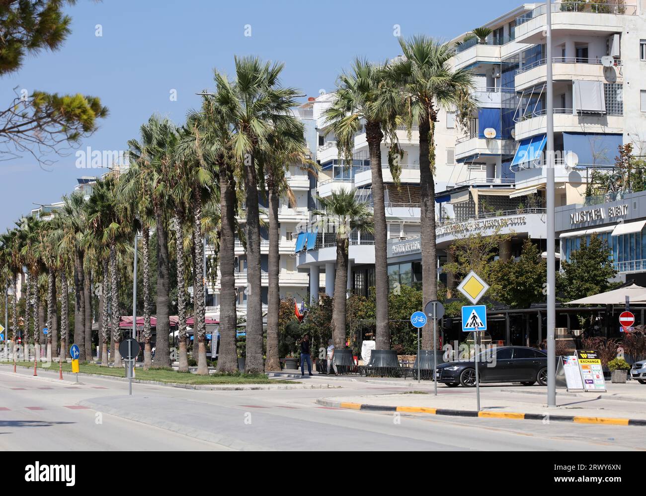 Vlore, Albania, Saturday 26 August 2023 walking in the central avenue