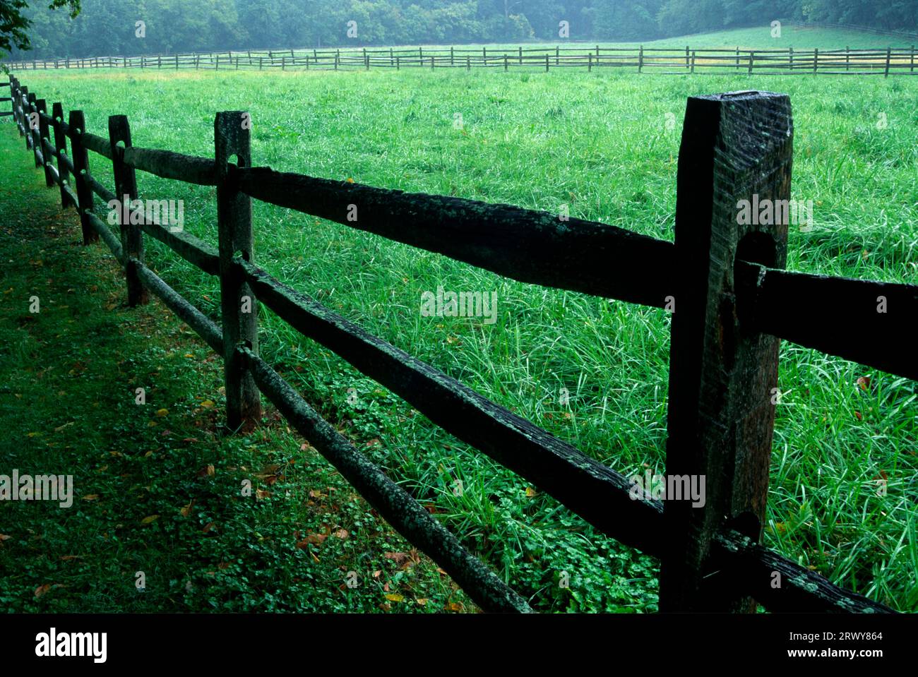 Fence near Grambill's Mill Visitor Center, Monocacy National Battlefield, Maryland Stock Photo