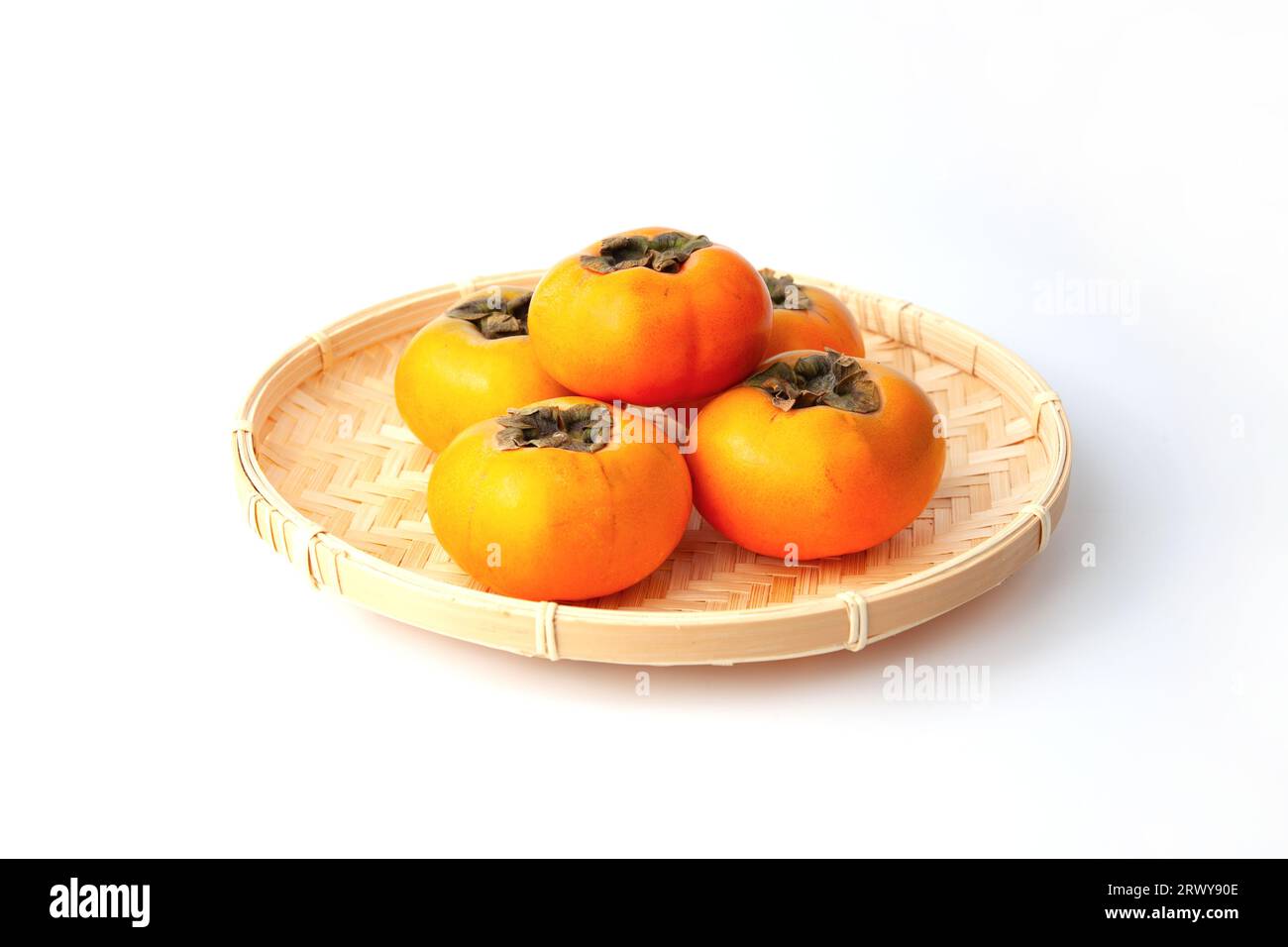 ripe persimmon isolated on white background Stock Photo