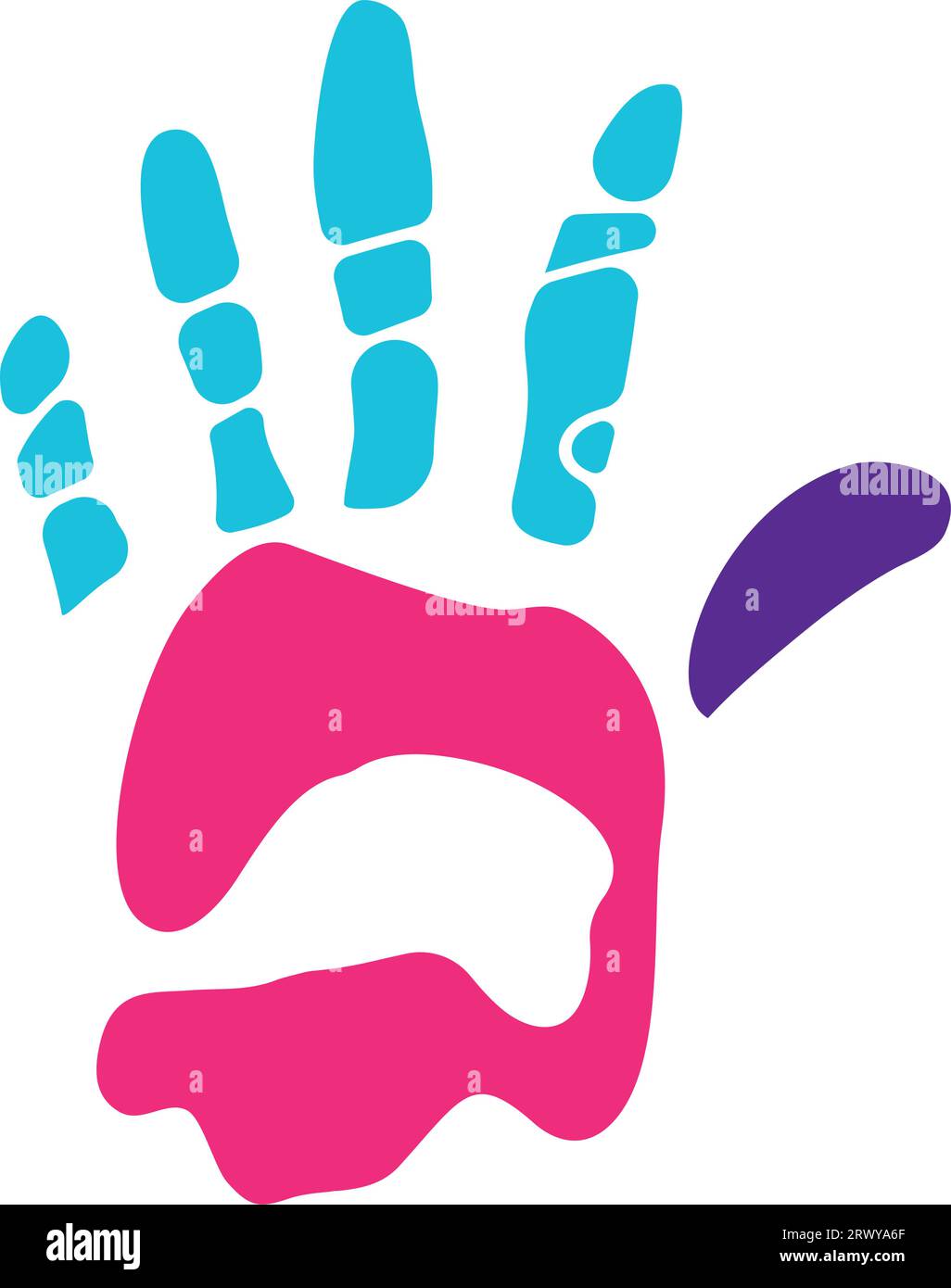 handprint paint color Stock Vector Image & Art - Alamy