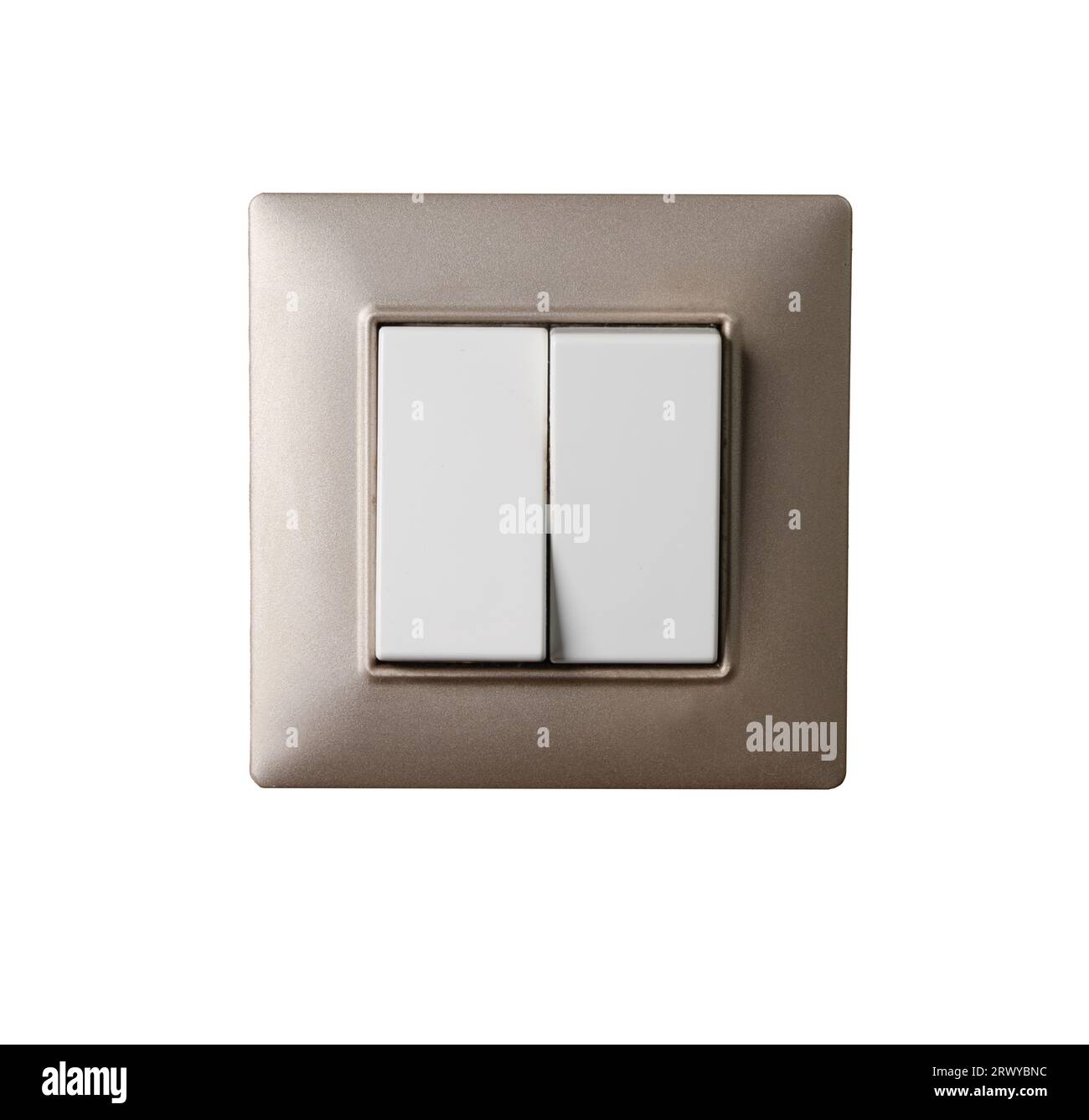 an electrical switch isolated on a transparent surface Stock Photo