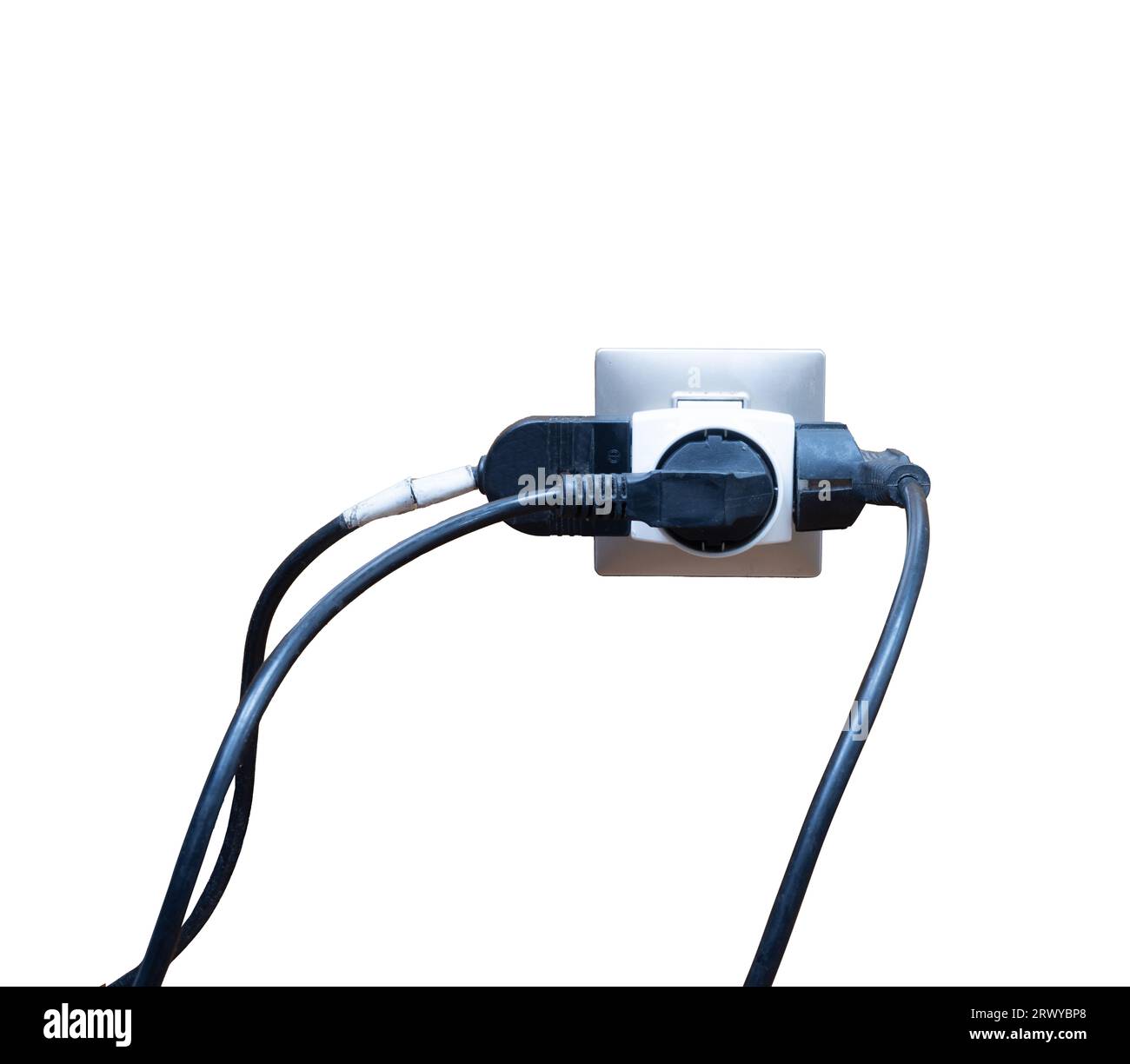 some electrical cables connected to a socket on a transparent surface