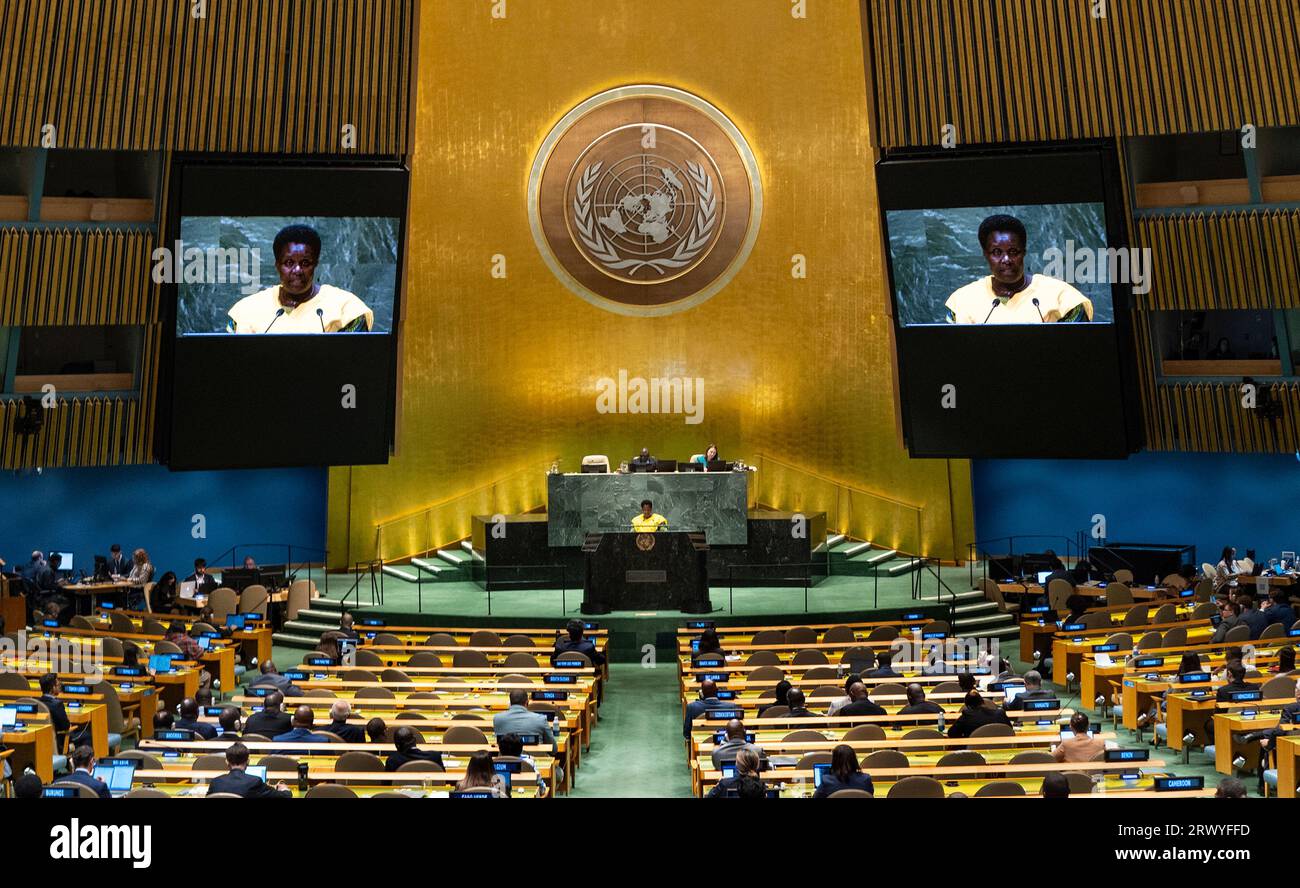 Vice President of Uganda Jessica Alupo addresses the 78th session of ...